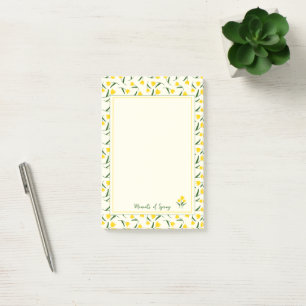 Yellow tulips post-it notes