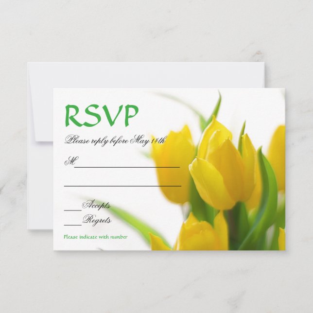 Yellow Tulips - RSVP Card (Front)