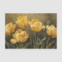 Yellow Tulips Vintage Oil Painting Decoupage