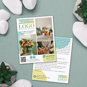 Yellow Turquoise Circles Logo Photos Promotional Flyer