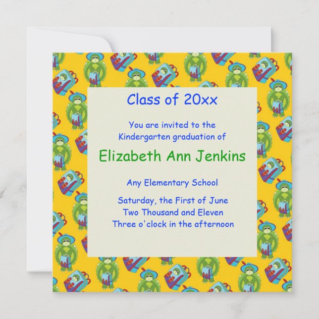 Yellow Turtle Graduation Announcement (Front)