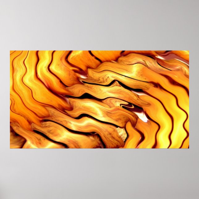 Yellow twirl wood  poster (Front)