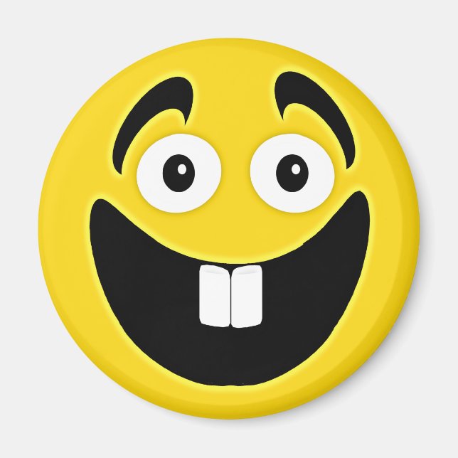 Yellow Two Front Teeth Face Magnet (Front)