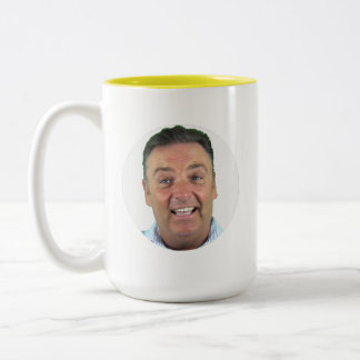 YELLOW Two-Tone Photo Mug - Round Frame Custom Mug