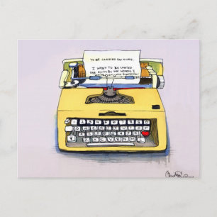 Yellow Typewriter Postcard
