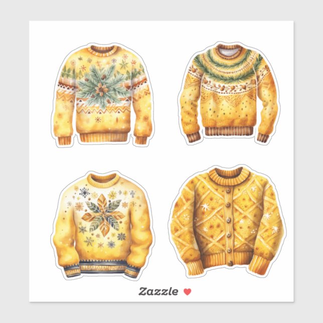 Yellow Ugly Christmas Sweaters (Sheet)