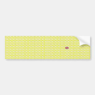 Yellow UK Union Jacks & odd one Bumper Sticker