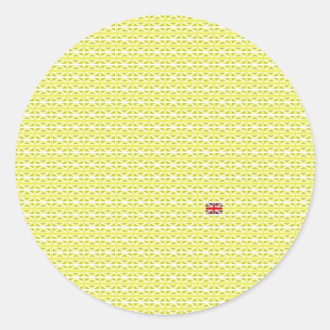 Yellow UK Union Jacks & odd one Classic Round Sticker (Front)