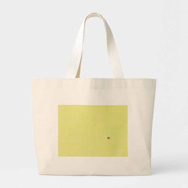 Yellow UK Union Jacks & odd one Large Tote Bag (Front)