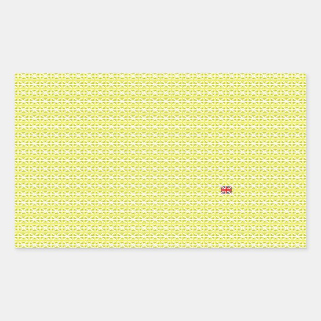 Yellow UK Union Jacks & odd one Rectangular Sticker (Front)