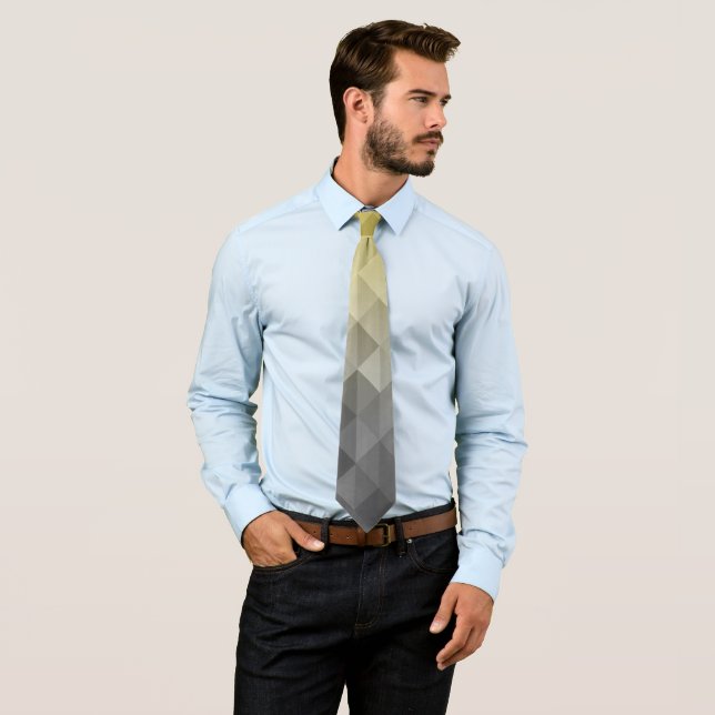 Yellow Ultimate Grey Gradient Geometric pattern Tie (In Situ)