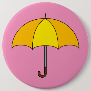 Yellow Umbrella 6 Cm Round Badge