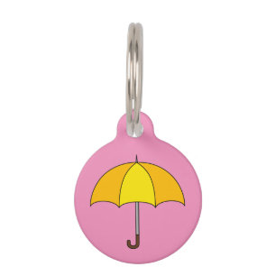 Yellow Umbrella Add Name Pet Tag