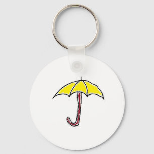 Yellow Umbrella Design Key Ring