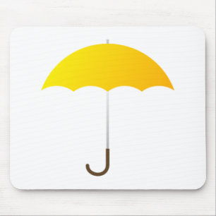 Yellow Umbrella Mouse Pad