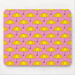 Yellow Umbrella Mouse Pad