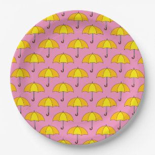 Yellow Umbrella Paper Plate
