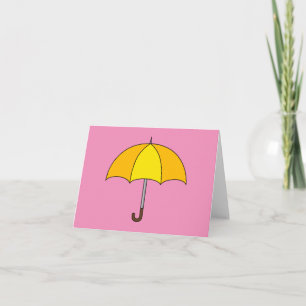 Yellow Umbrella Thank You Card