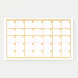 Yellow Undated Post-It Note Calendar