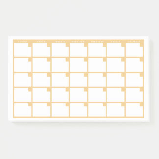 Yellow Undated Post-It Note Calendar