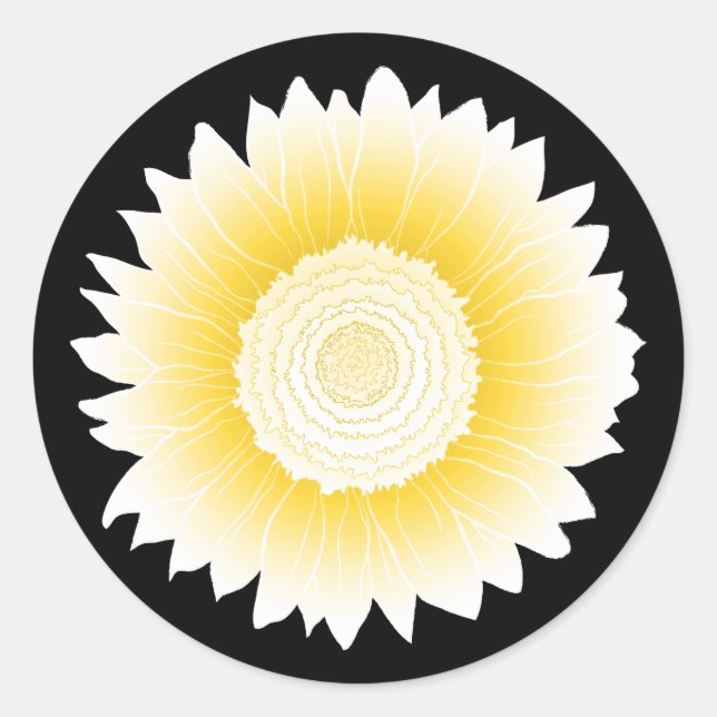 yellow unflower classic round sticker (Front)