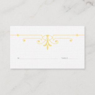 Yellow v2 Fancy Ornamental Place Card