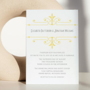 Yellow v2 Fancy Ornamental Wedding Invite