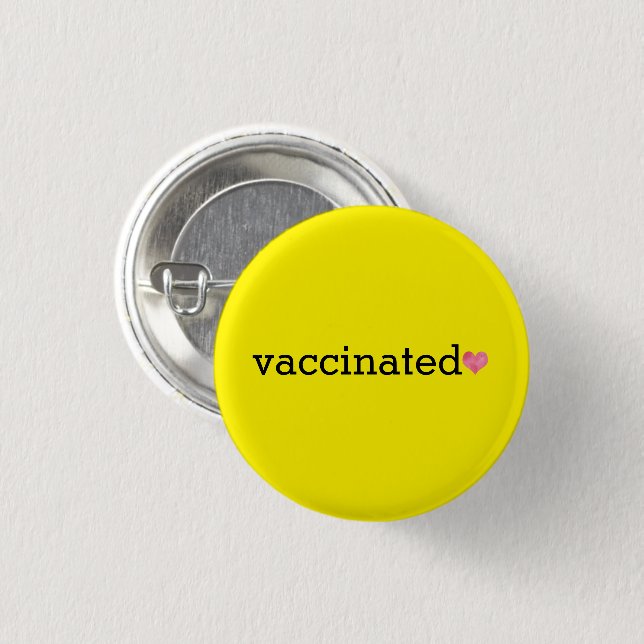 Yellow Vaccinated Button (Front & Back)