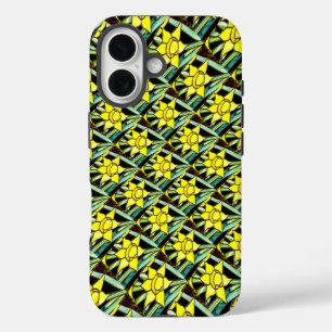 Yellow Valuable Flowers Pattern iPhone 16 Case