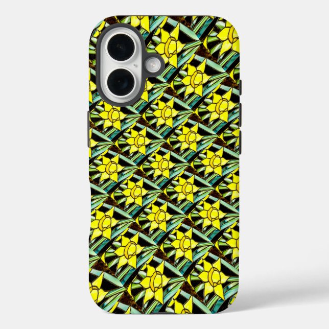 Yellow Valuable Flowers Pattern Case-Mate iPhone Case (Back)