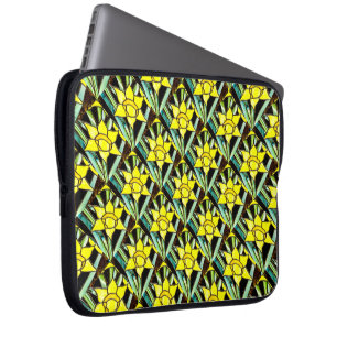 Yellow Valuable Flowers Pattern Laptop Sleeve