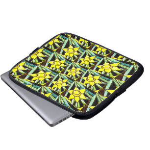 Yellow Valuable Flowers Pattern Laptop Sleeve