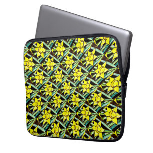 Yellow Valuable Flowers Pattern Laptop Sleeve