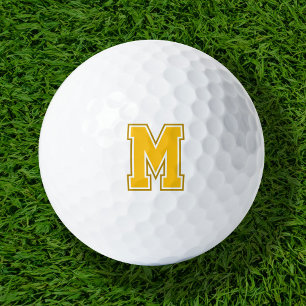 Yellow Varsity Monogram Golf Balls