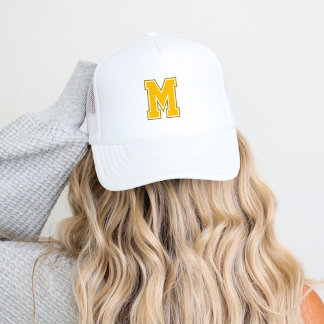 Yellow Varsity Monogram Trucker Hat