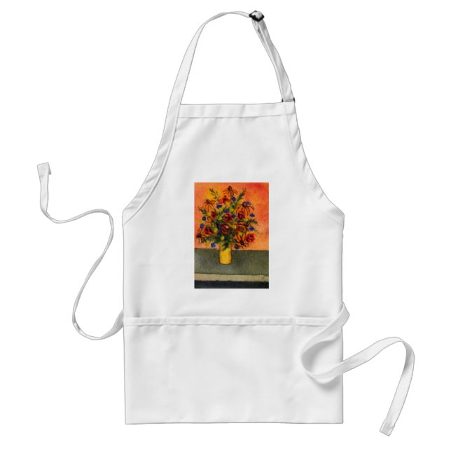 "Yellow Vase" Floral Apron (Front)