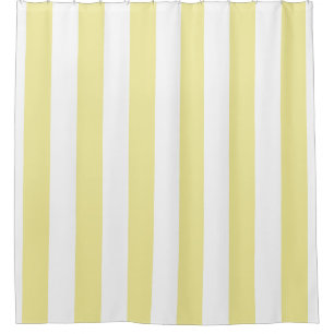 Yellow Vertical Large Stripes Shower Curtain