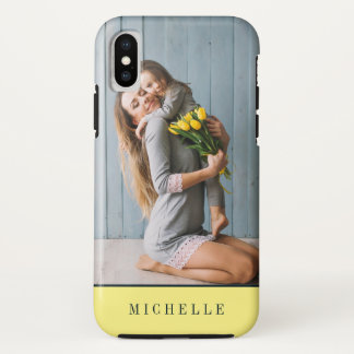 Yellow | Vertical photo monogram personalised iPhone XS Case