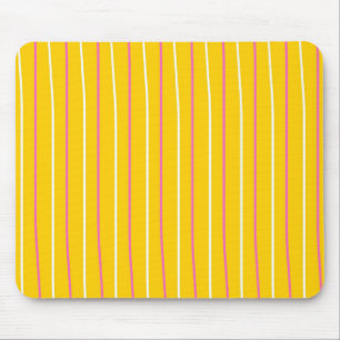 Yellow Vertical Stripe Pattern Mouse Pad