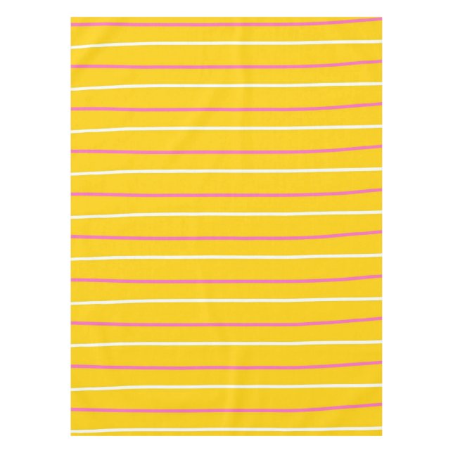 Yellow Vertical Stripe Pattern Tablecloth (Front)