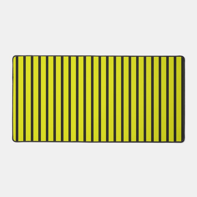 Yellow Vertical stripes pattern Desk Mat (Front)