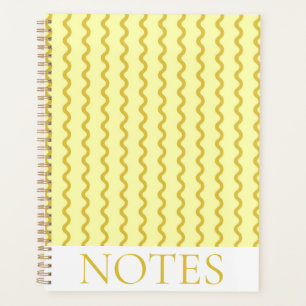 Yellow Vertical Wavy Stripe Modern Minimalist  Planner