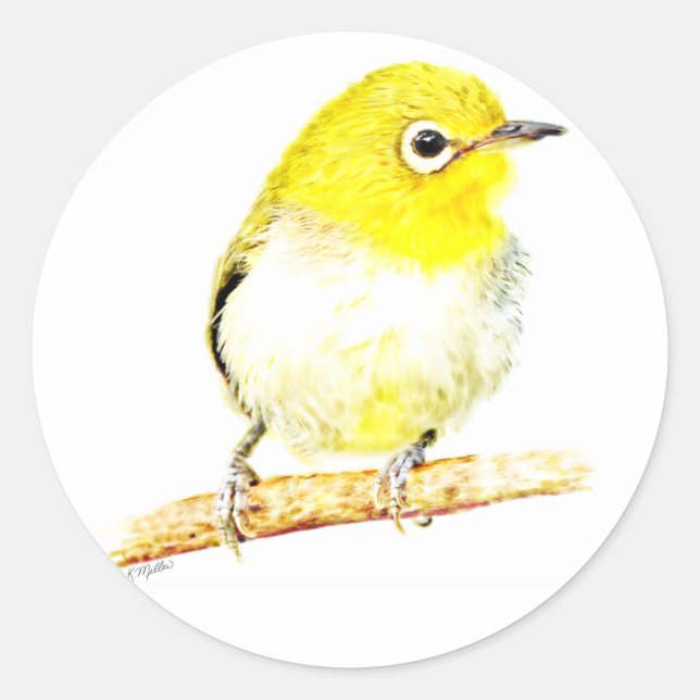 Yellow Viero Classic Round Sticker (Front)