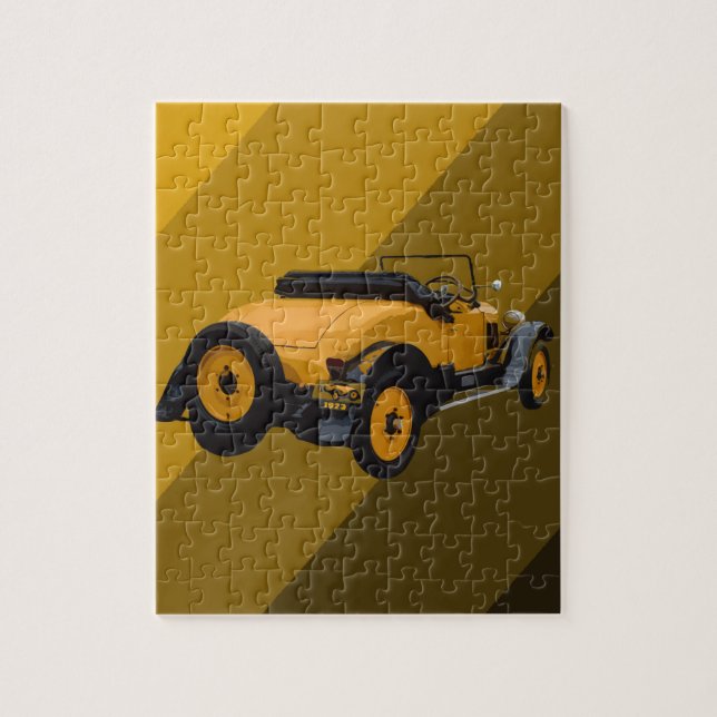 Yellow Vintage Convertible Car, Jigsaw Puzzle (Vertical)