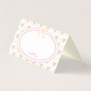 Yellow Vintage Fancy Floral Place Card Table Decor