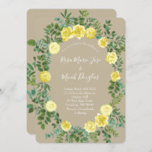 Yellow Vintage Rose Elegant Wedding