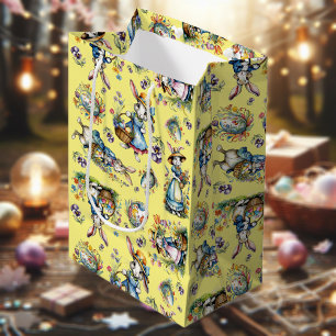 Yellow Vintage Watercolor Easter Bunny And Eggs Medium Gift Bag
