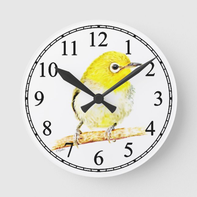 Yellow Viro Round Clock (Front)