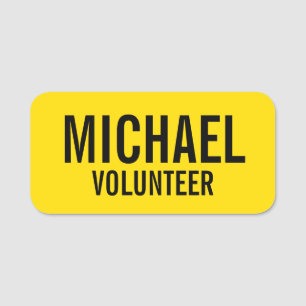 Yellow Volunteer Badge with Custom Name
