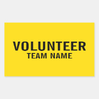 Yellow Volunteer Badge with Custom Team Name